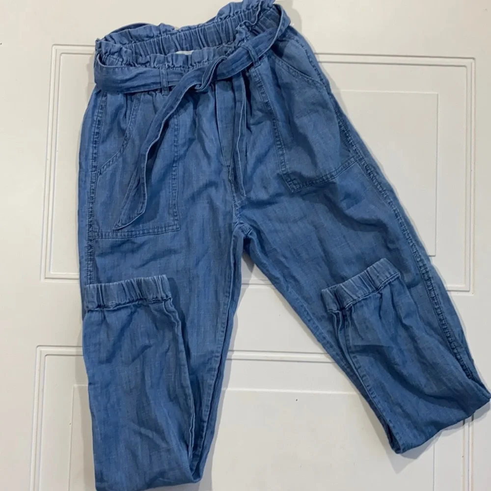Boden Kids Tie-Waist Chambray Jogger 11Y